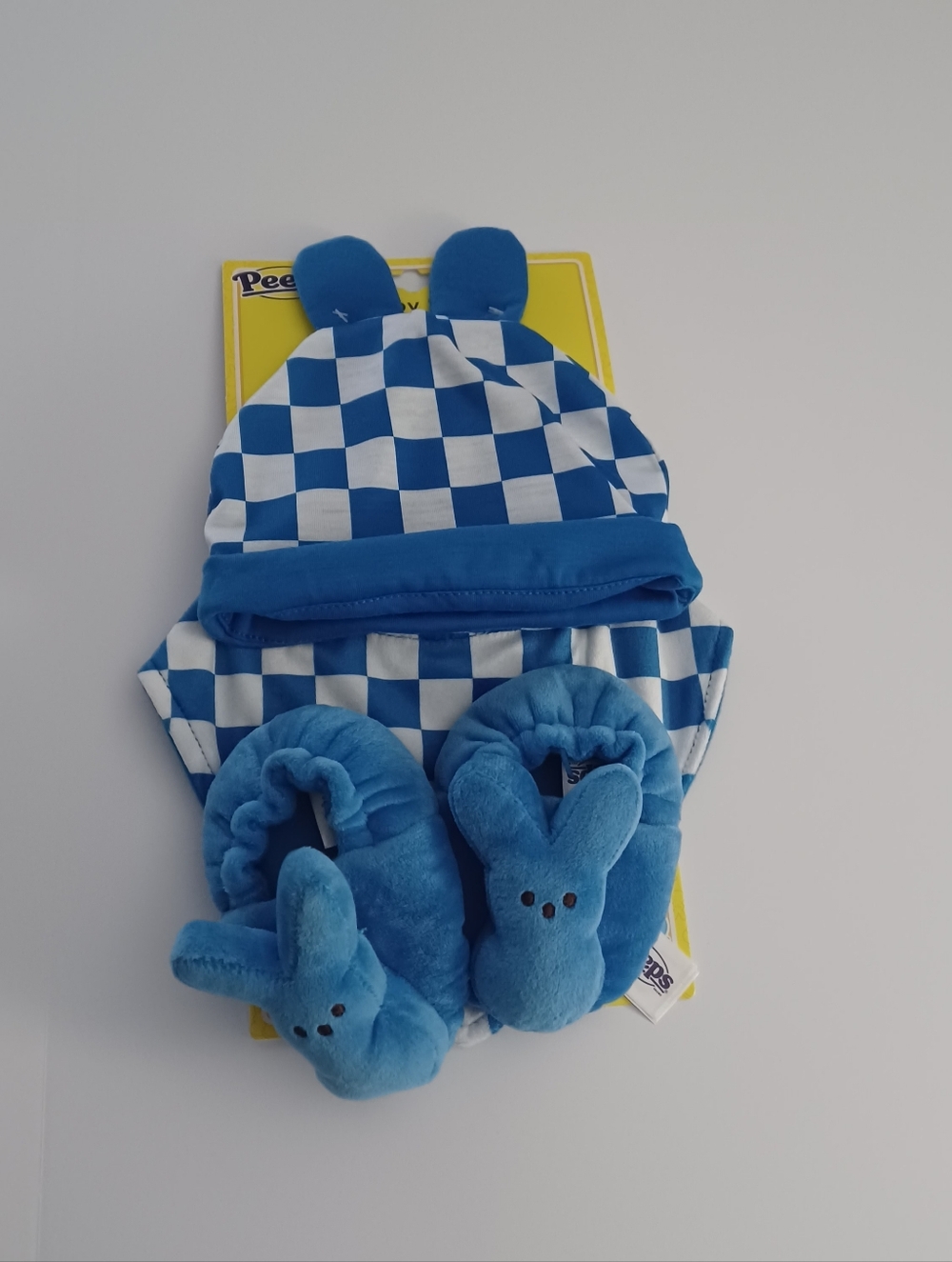 Peeps 3pc Baby Set Booties Bib Hat 1sz